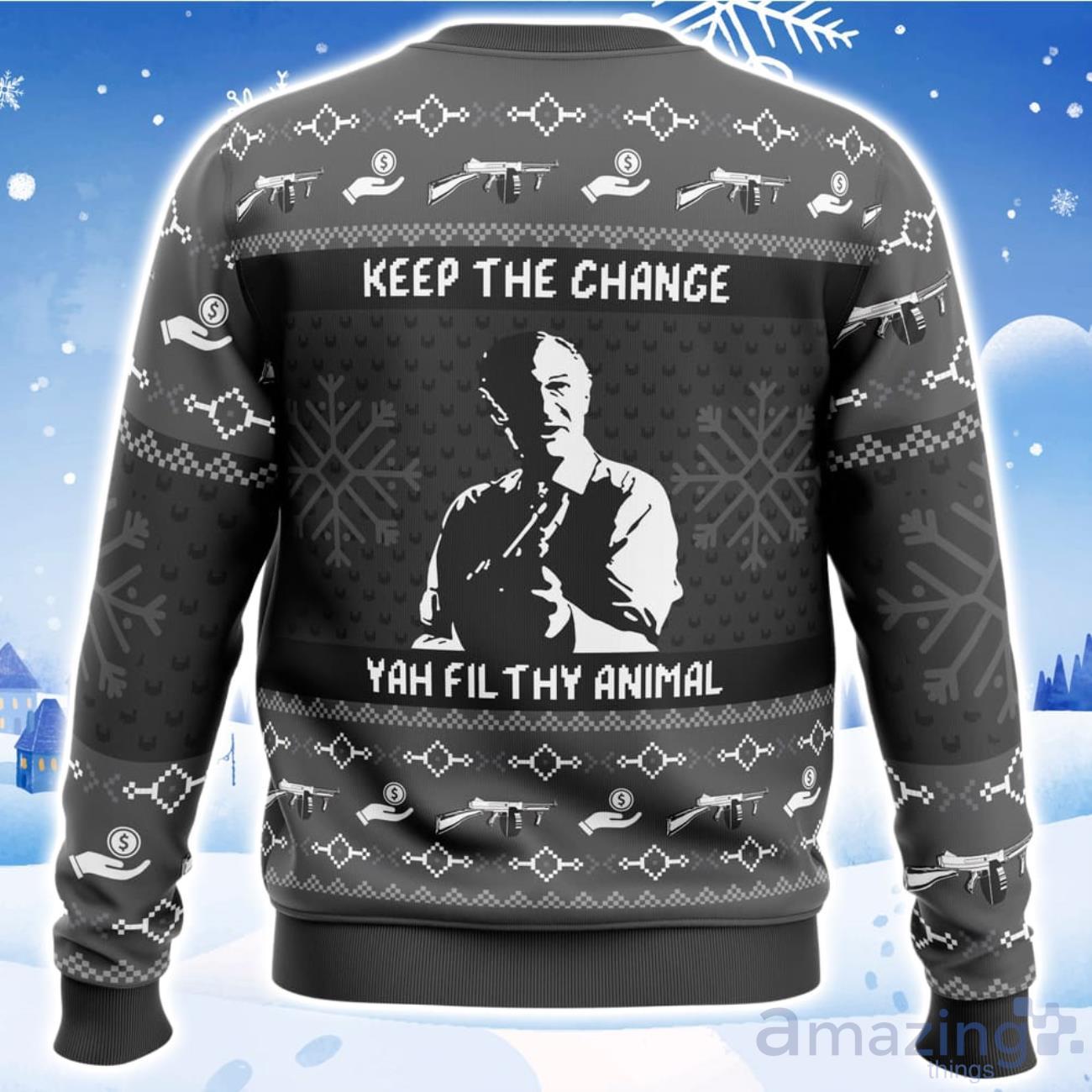Keep The Change Yah Filthy Animal Home Alone Ugly Christmas Sweater image Keep The Change Yah Filthy Animal Home Alone Ugly Christmas Sweater Product Photo 2
