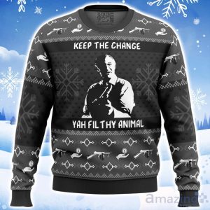 Keep The Change Yah Filthy Animal Home Alone Ugly Christmas Sweater Product Photo 1