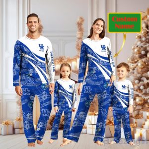 Kentucky Wildcats Custom Name Christmas Pajamas For Fans Product Photo 1