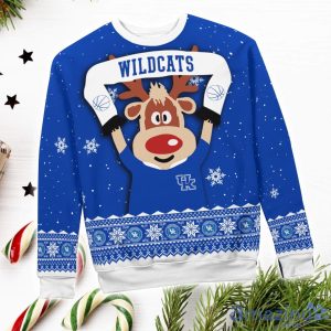 Kentucky Wildcats Cute Reindeer Ugly Christmas Sweater Christmas Party Gift image Kentucky Wildcats Cute Reindeer Ugly Christmas Sweater Christmas Party Gift Product Photo 3