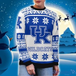 Kentucky Wildcats Logo Big Snowflake Pattern Ugly Christmas Sweater Product Photo 3