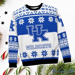 Kentucky Wildcats Logo Big Snowflake Pattern Ugly Christmas Sweater Product Photo 4