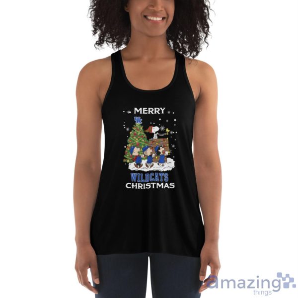 Kentucky Wildcats Snoopy Family Christmas Shirt Christmas Gift Ideas - Women's Flowy Racerback Tank