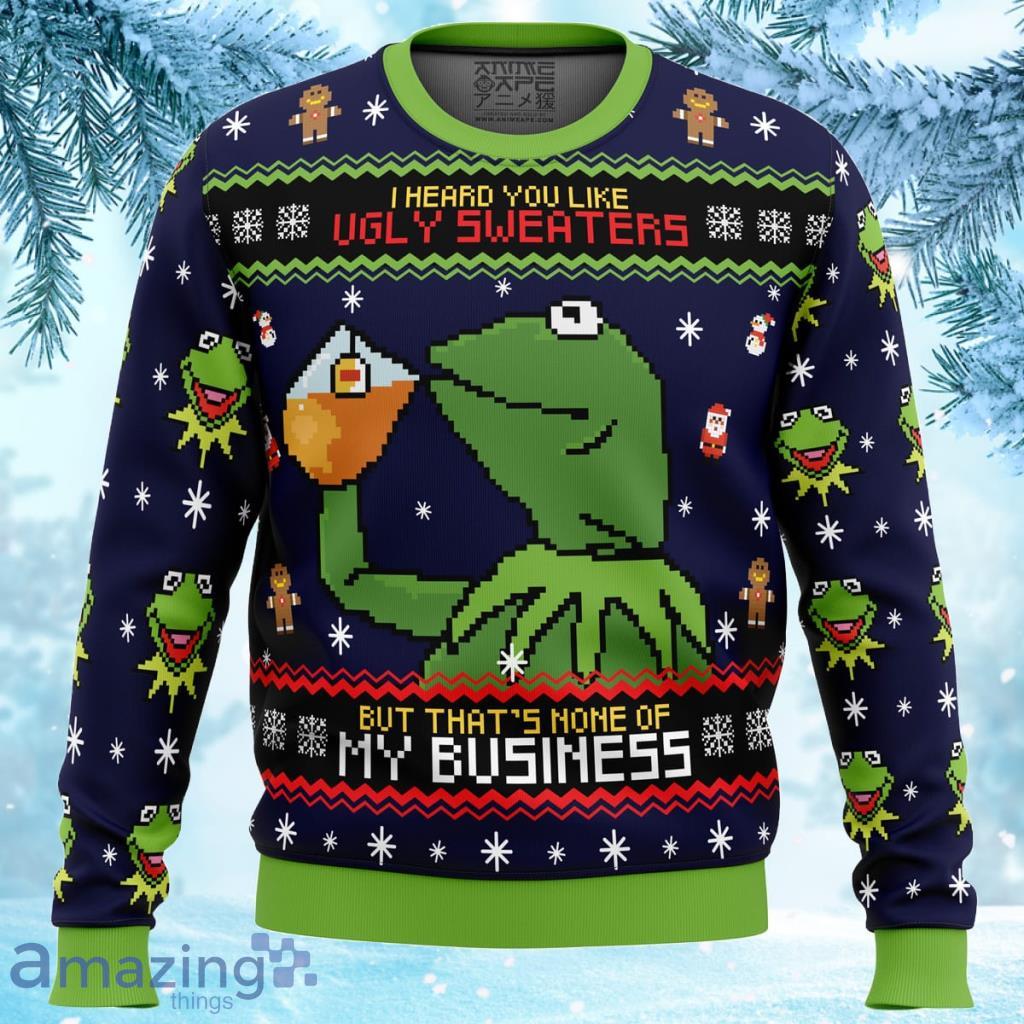Kermit The Frog Ugly Christmas Sweater Gift For Men And Women image Kermit The Frog Ugly Christmas Sweater Gift For Men And Women Product Photo 1