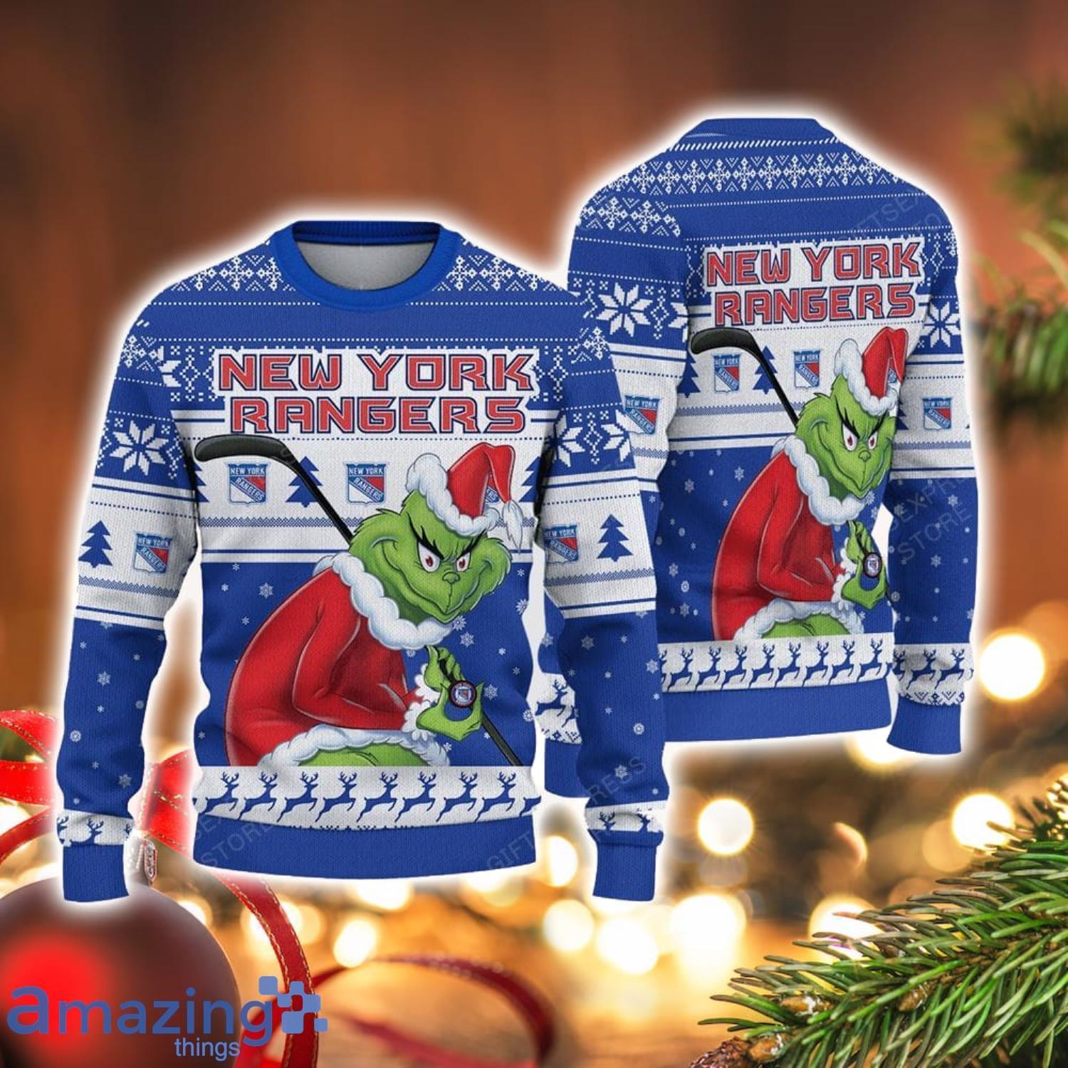 NCAA New York Rangers Football Fans Sweater Grinch Ugly Sweater Christmas Christmas Gift Ideas Product Photo 1