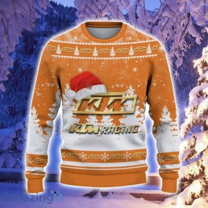 KTM Racing Santa Hat Pattern Ugly Christmas Sweater For Men And Women Product Photo 2