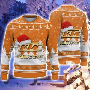 KTM Racing Santa Hat Pattern Ugly Christmas Sweater For Men And Women Product Photo 1