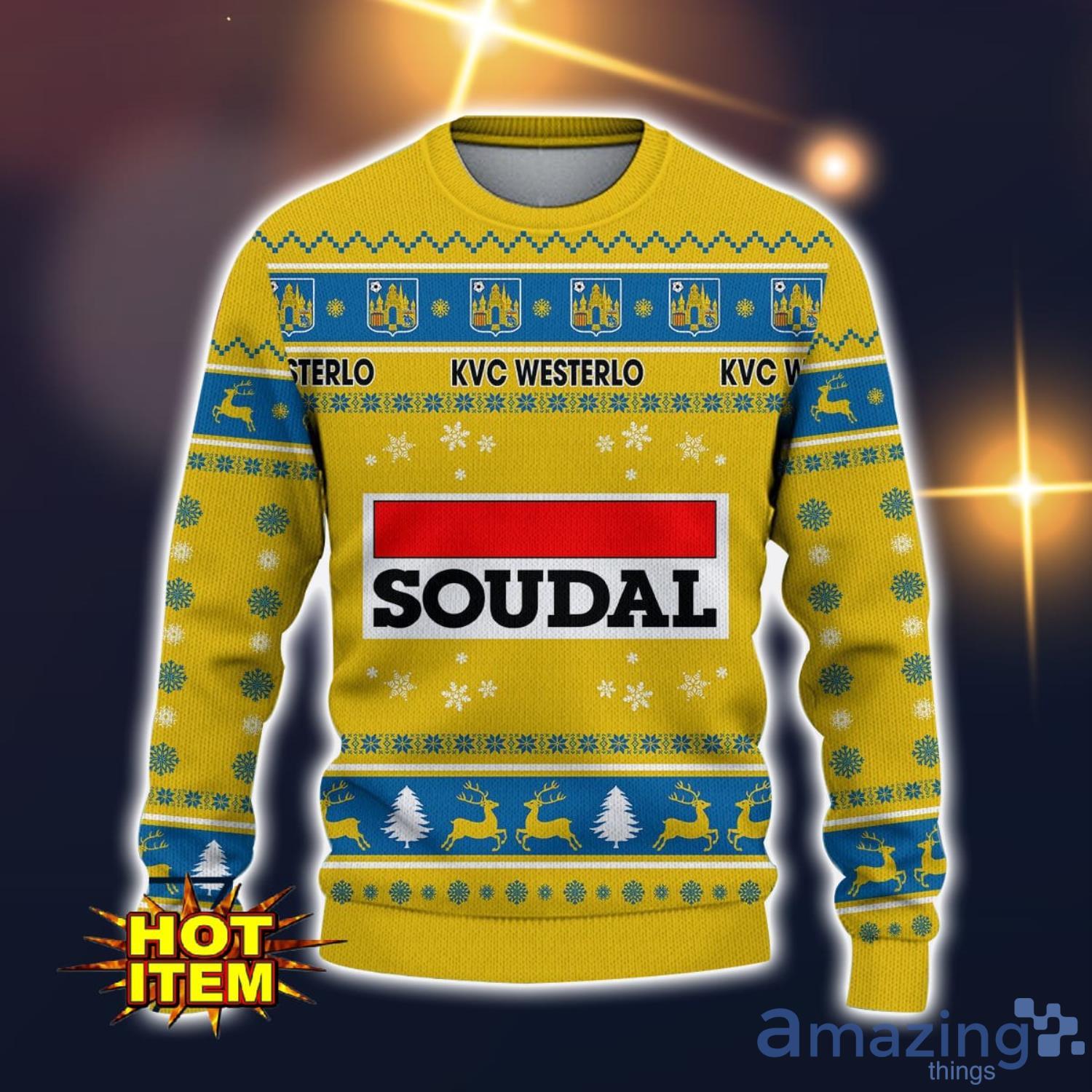 K.V.C. Westerlo 3D Ugly Christmas Sweater For Men And Women Sport Fans image K.V.C. Westerlo 3D Ugly Christmas Sweater For Men And Women Sport Fans Product Photo 2