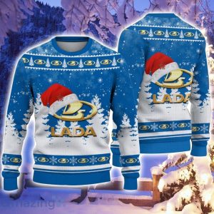 Lada Santa Hat Pattern Ugly Christmas Sweater For Men And Women Product Photo 1