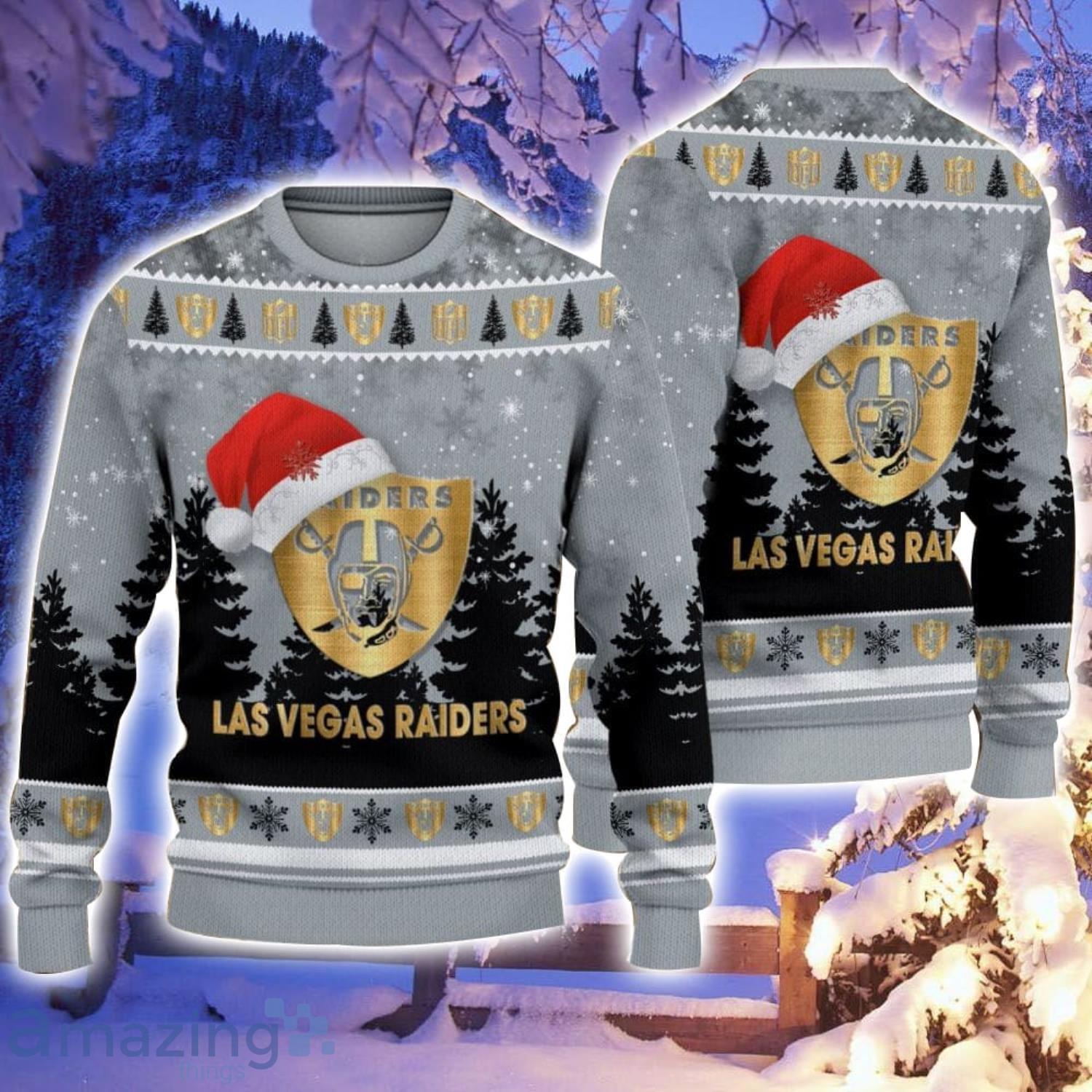 Las Vegas Raiders Ugly Pattern Family Holiday Pajamas