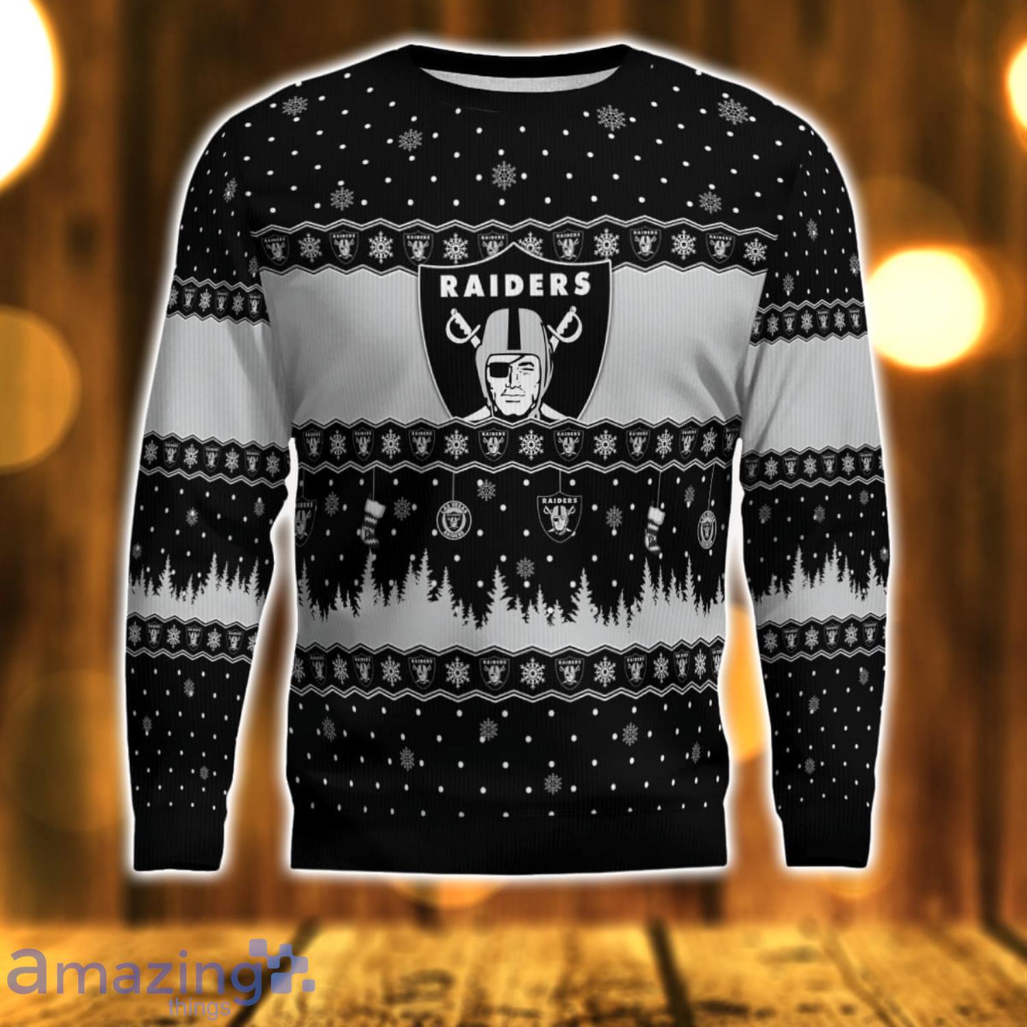 Las Vegas Raiders Ugly Christmas Sweater Christmas Gift For Men And Women Holidays image Las Vegas Raiders Ugly Christmas Sweater Christmas Gift For Men And Women Holidays Product Photo 2