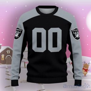 Las Vegas Raiders Ugly Sweater Custom Name And Number Hot Design For Christmas Gift Product Photo 2