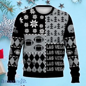 Las Vegas Ugly Sweater Christmas, Retro Football American Sweatshirt Pattern 3D For Fans Product Photo 2