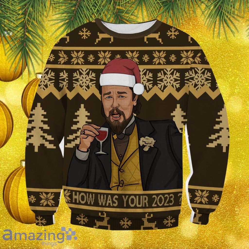 Leonardo Dicaprio How Was Your 2023 Ugly Christmas Sweater Ld1310 Gift For Men And Women image Leonardo Dicaprio How Was Your 2023 Ugly Christmas Sweater Ld1310 Gift For Men And Women Product Photo 1