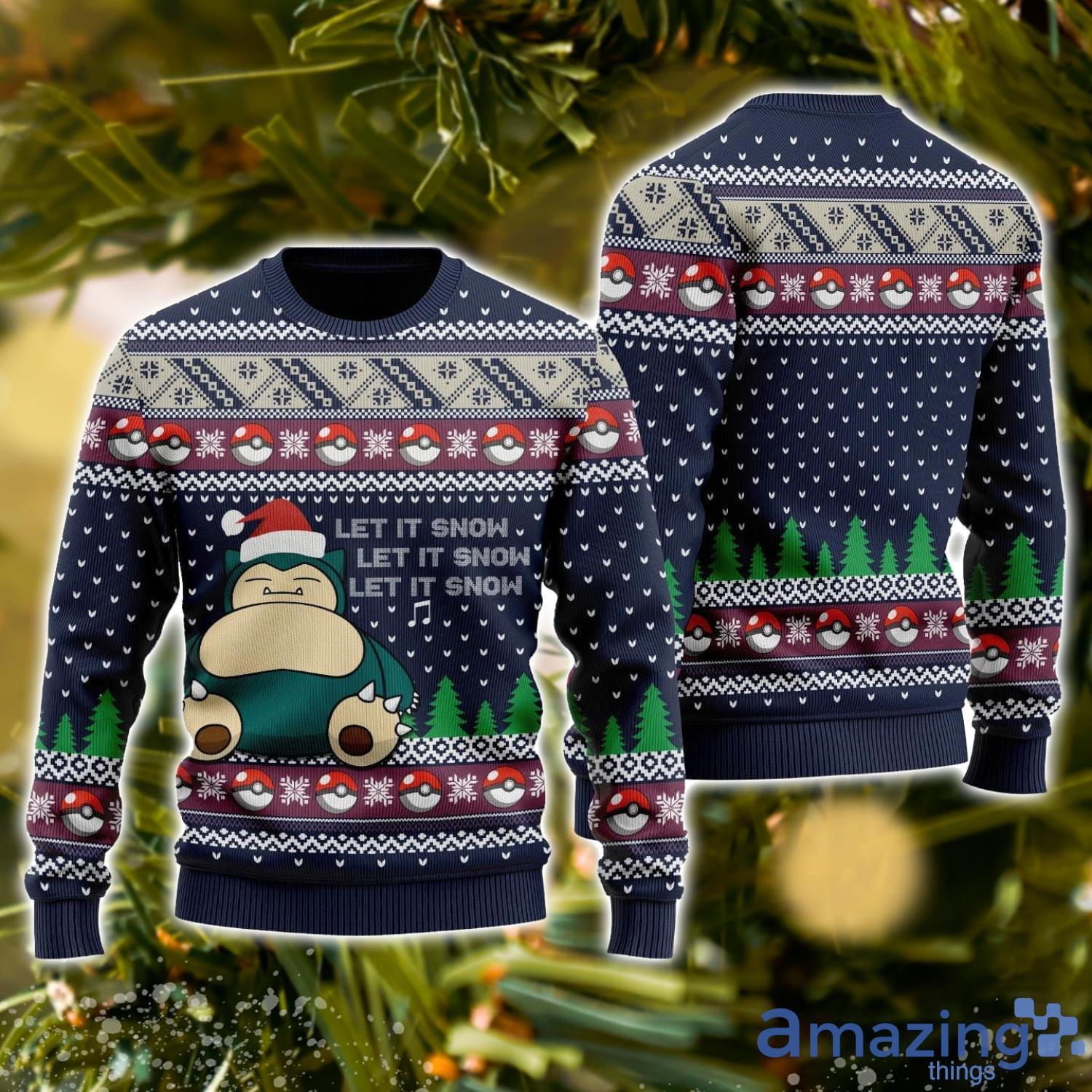 Let It Snow Pokemon 3D Ugly Christmas Sweater image Let It Snow Pokemon 3D Ugly Christmas Sweater Product Photo 1