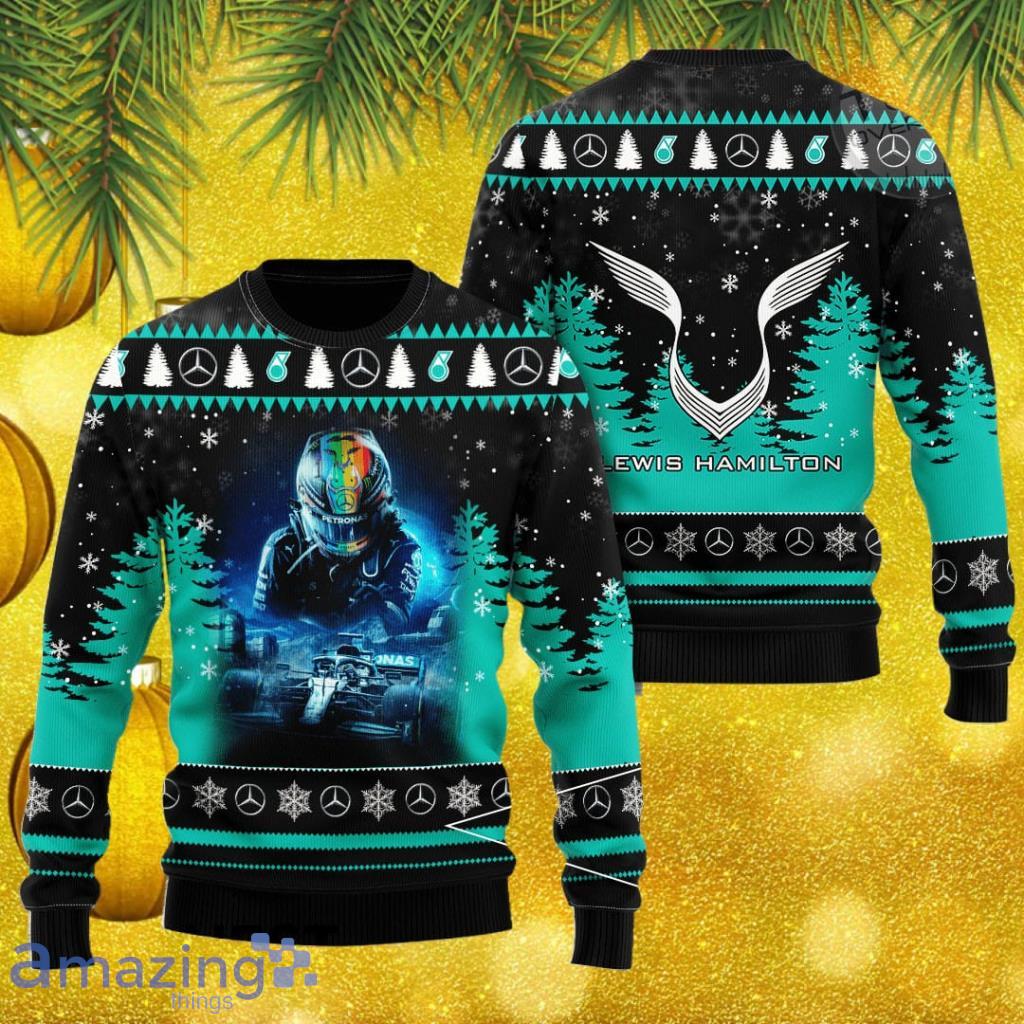 Lewis Hamilton Christmas Ugly Sweater 3D Gift For Chirstmas image Lewis Hamilton Christmas Ugly Sweater 3D Gift For Chirstmas Product Photo 1