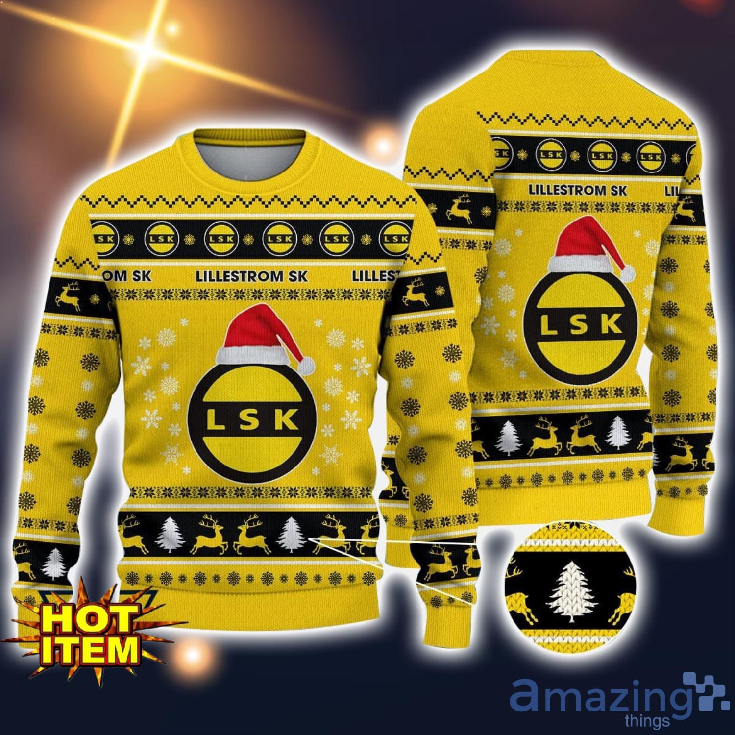 Lillestrøm Sportsklubb 3D Ugly Christmas Sweater For Men And Women Sport Fans image Lillestrøm Sportsklubb 3D Ugly Christmas Sweater For Men And Women Sport Fans Product Photo 1