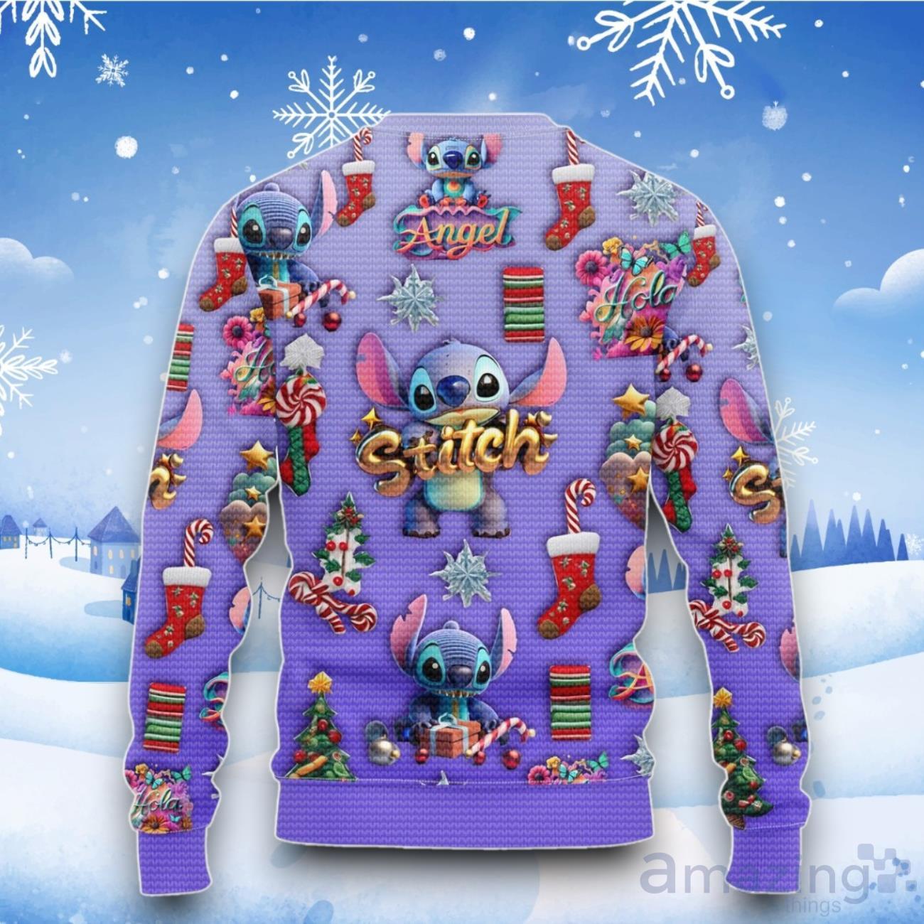 Lilo & Stitch Angel Christmas Ugly Sweater image Lilo & Stitch Angel Christmas Ugly Sweater Product Photo 3