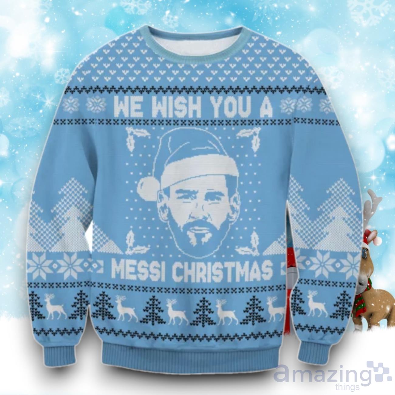 Lionel Messi Is Infinity 8 Ballon DOr Ugly Christmas Sweater For Fans image Lionel Messi Is Infinity 8 Ballon DOr Ugly Christmas Sweater For Fans Product Photo 1