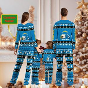 Los Angeles Chargers Personalized Christmas Pajamas For Fans Product Photo 2