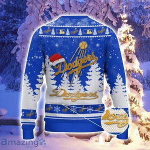 Los Angeles Dodgers Santa Hat Pattern Ugly Christmas Sweater For Men And Women image Los Angeles Dodgers Santa Hat Pattern Ugly Christmas Sweater For Men And Women Product Photo 3