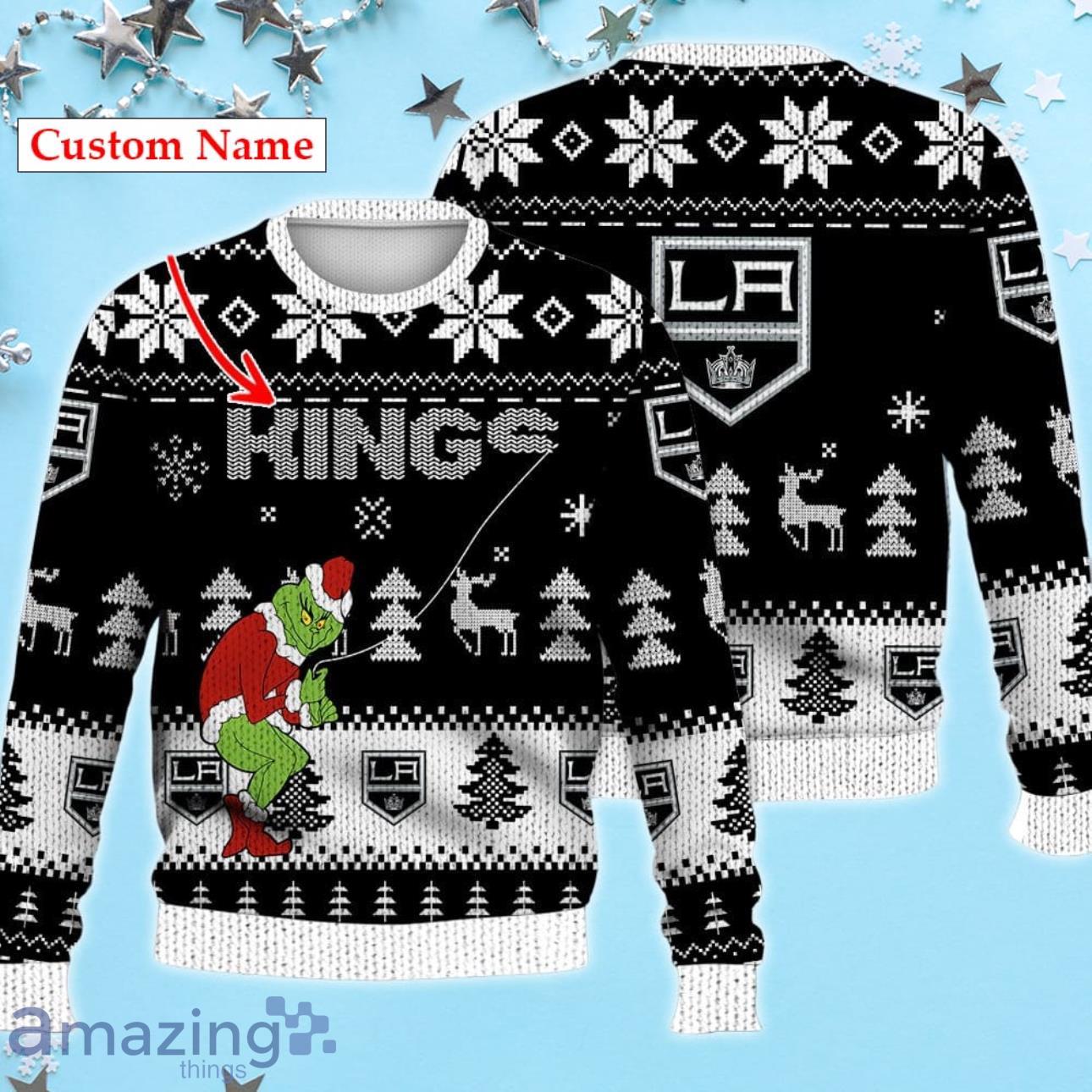 Los Angeles Kings Ugly Sweater Christmas Custom Name Ice Hockey NHL Product Photo 1