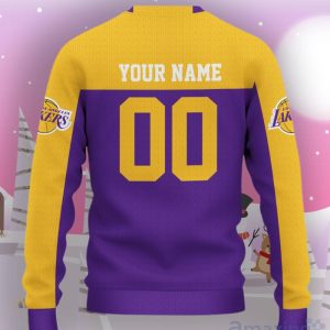 Los Angeles Lakers Ugly Sweater Custom Name And Number Hot Design For Christmas Gift Product Photo 3