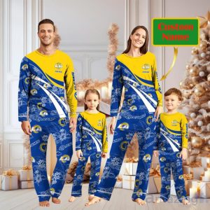 Los Angeles Rams Custom Name Christmas Pajamas For Fans Product Photo 1