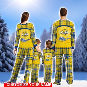 Los Angeles Rams Pajamas Set Family Custom Name Christmas Gift Football Team Pajamas Set Product Photo 2