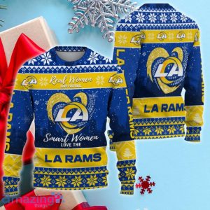 Los Angeles Rams Smart Woman Love Football Ugly Christmas Sweater Product Photo 2