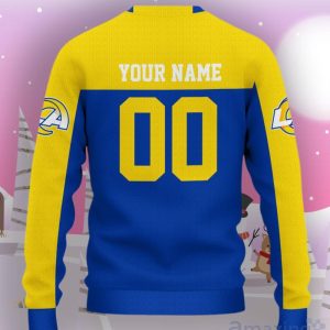 Los Angeles Rams Ugly Sweater Custom Name And Number Hot Design For Christmas Gift Product Photo 3