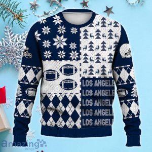 Los Angeles Ugly Sweater Christmas, Retro Football American Sweatshirt Pattern 3D For Fans Product Photo 2