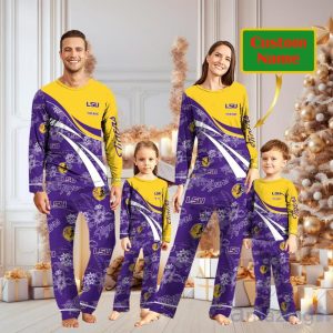 LSU TIGERS Custom Name Christmas Pajamas For Fans Product Photo 1