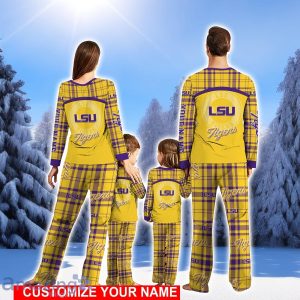LSU TIGERS Pajamas Set Family Custom Name Christmas Gift Football Team Pajamas Set Product Photo 2
