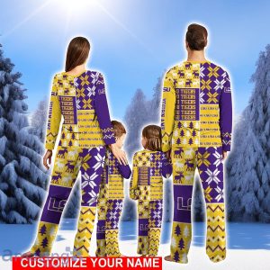 LSU TIGERS Pajamas Set Personalized Name For Sport Fans Christmas Pajamas Set For Family Product Photo 2