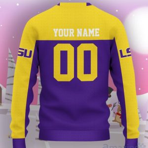 LSU Tigers Ugly Sweater Custom Name And Number Hot Design For Christmas Gift Product Photo 3