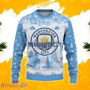 Manchester City F.C Ugly Christmas Sweater, Xmas Gift Ideas 2023 For Fans Product Photo 2