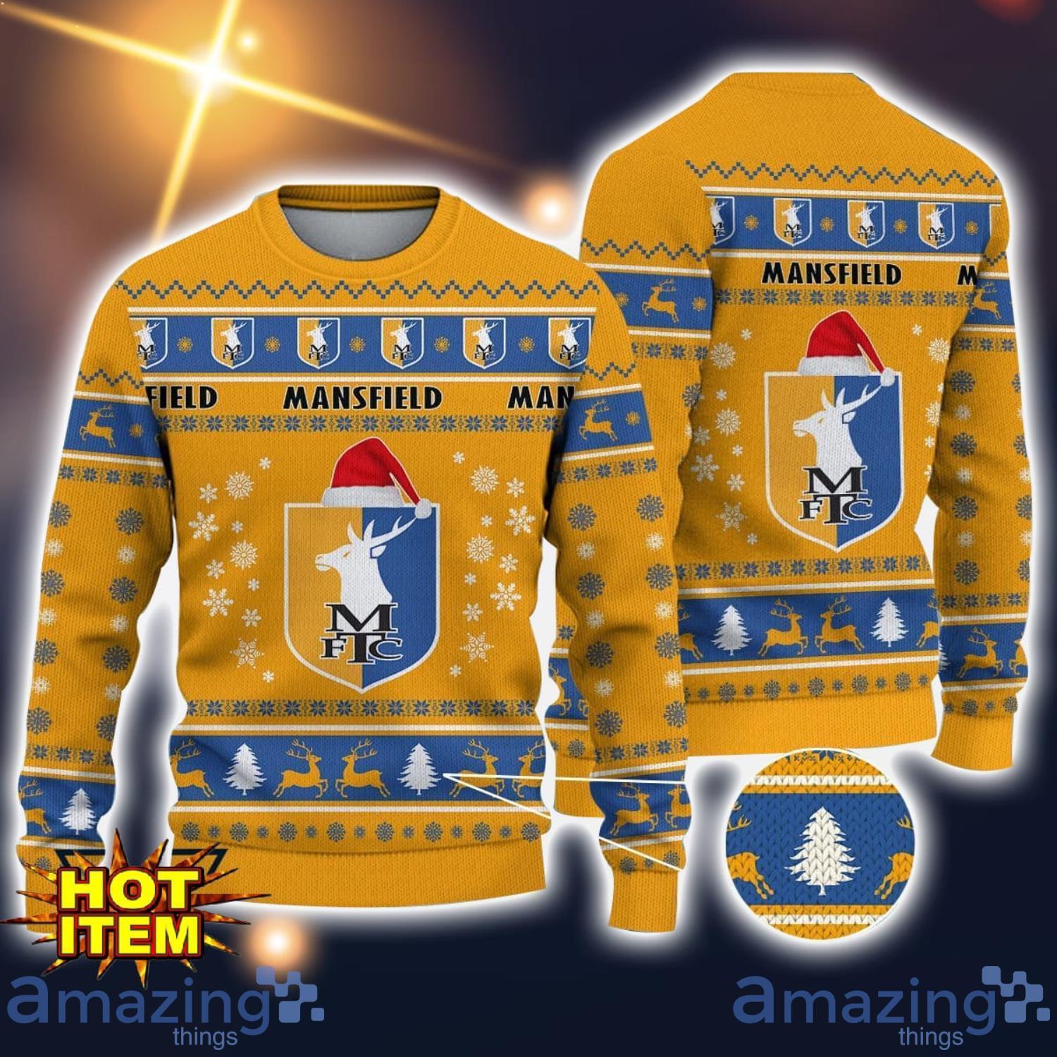 Mansfield Town 3D Ugly Christmas Sweater For Men And Women Sport Fans image Mansfield Town 3D Ugly Christmas Sweater For Men And Women Sport Fans Product Photo 1