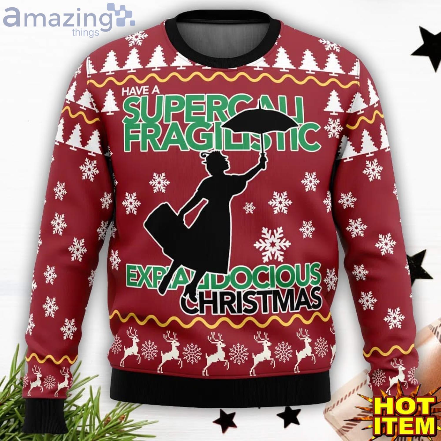 Marry Poppins Ugly Christmas Sweater 3D All Over Printed Sweater Christmas Gift image Marry Poppins Ugly Christmas Sweater 3D All Over Printed Sweater Christmas Gift Product Photo 1