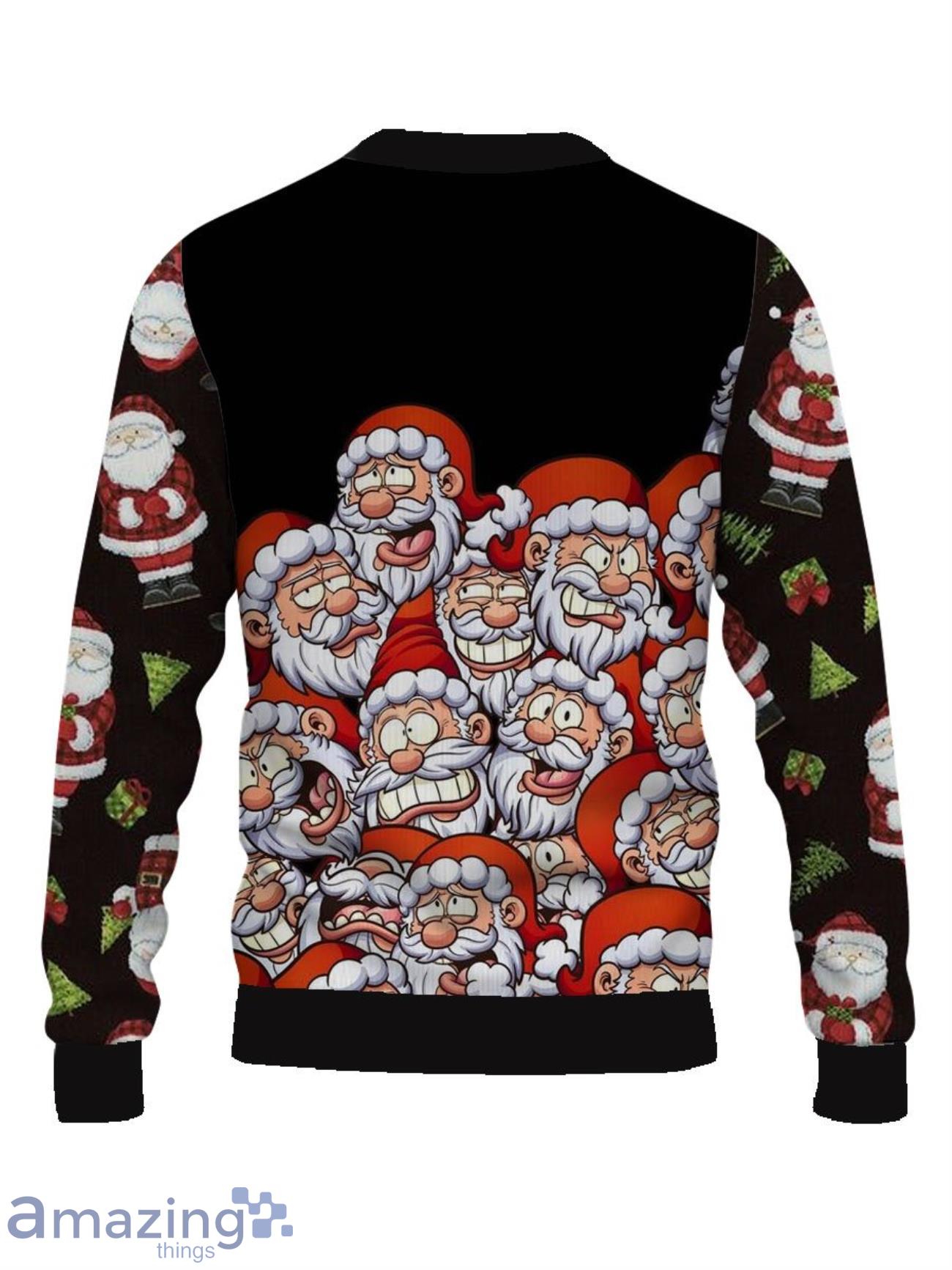 Men's Casual Santa And Belle 3D Ugly Christmas Sweater, Xmas Gift For Everyone image Men's Casual Santa And Belle 3D Ugly Christmas Sweater, Xmas Gift For Everyone