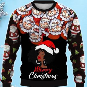 Men's Casual Santa And Belle 3D Ugly Christmas Sweater, Xmas Gift For Everyone Product Photo 1