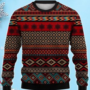 Men's Retro Style Geometric 3D Ugly Christmas Sweater, Xmas Gift For Everyone Product Photo 1