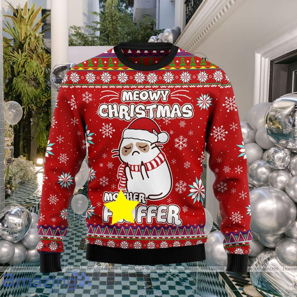 Meowy christmas ugly clearance sweater