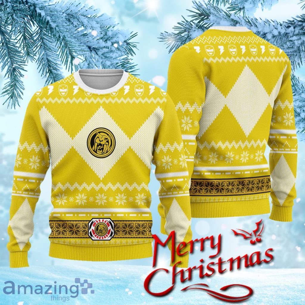 Merry Christmas Unisex Christmas Sweater Yellow Power Ranger 3d Apparel Sw Gift For Men And Women image Merry Christmas Unisex Christmas Sweater Yellow Power Ranger 3d Apparel Sw Gift For Men And Women Product Photo 1