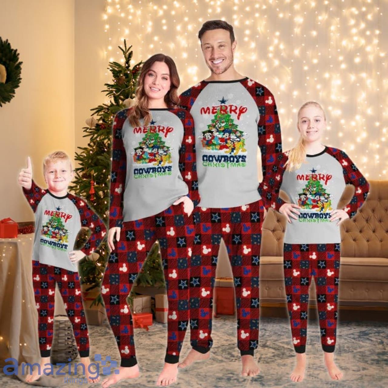Merry Cowboys Christmas Pajama Set image Merry Cowboys Christmas Pajama Set Product Photo 1