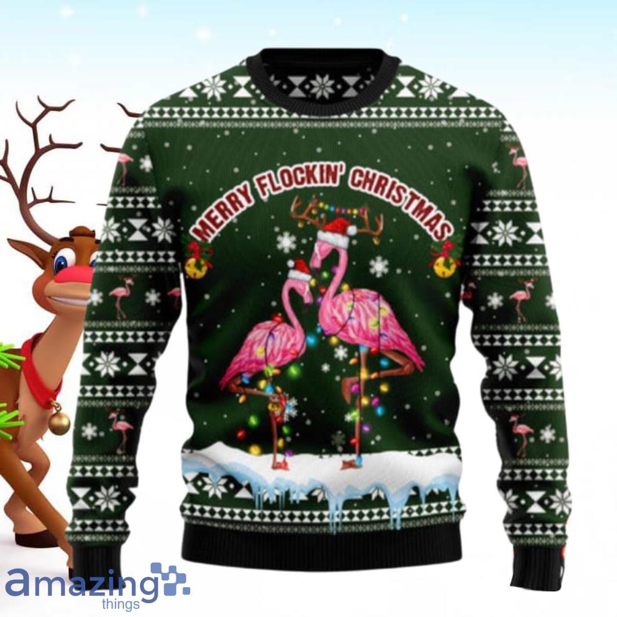 Merry Flockin Christmas Ugly Christmas Sweater Best Gifts image Merry Flockin Christmas Ugly Christmas Sweater Best Gifts Product Photo 1