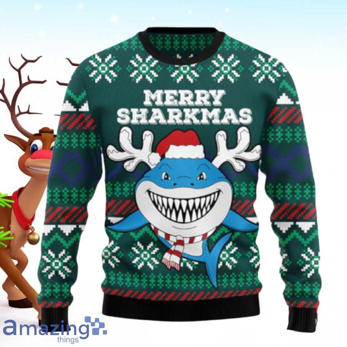 Merry Sharkmas Ugly Christmas Sweaters Special Gift For Men And Women Product Photo 1