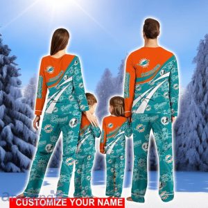 Miami Dolphins Christmas Pajamas Set Personalized Name Christmas Gifts For Fans Product Photo 2