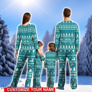 Miami Dolphins Christmas Reindeer Pajamas Set Christmas Gifts Family Pajamas Gift Custom Name Product Photo 2