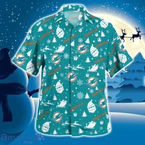 Miami Dolphins Santa Claus Christmas Pattern Cute Christmas Gift Hawaiian Shirt Product Photo 3